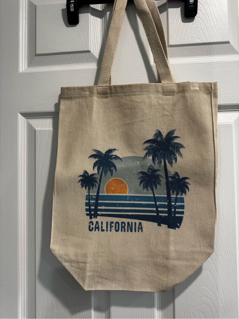 California Palm Sunset Canvas Tote - Picture 1 of 2